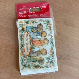 Vintage Hallmark pack five self-adhesive "Mini Tags" with art by Mary Hamilton